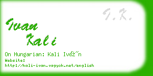 ivan kali business card